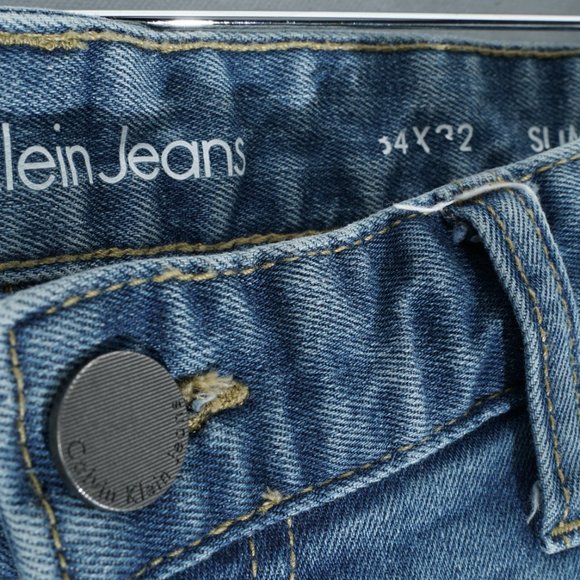 CALVIN KLEIN JEANS MEN'S BLUE DENIM PANTS TROUSERS | SIZE 34X30 - Picture 3 of 9